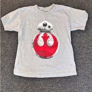 Star Wars BB-8 Graphic T-Shirt Kids Medium Gray Mad Engine Short Sleeve Tee